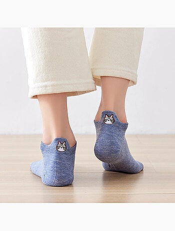 Chaussettes Languette Chat Moustache