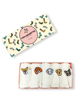 Chaussettes Languette Chien Blanc (Lot x5)| Titeschaussettes