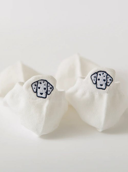 Chaussettes Languette Chien Blanc | Titeschaussettes - Kiabi