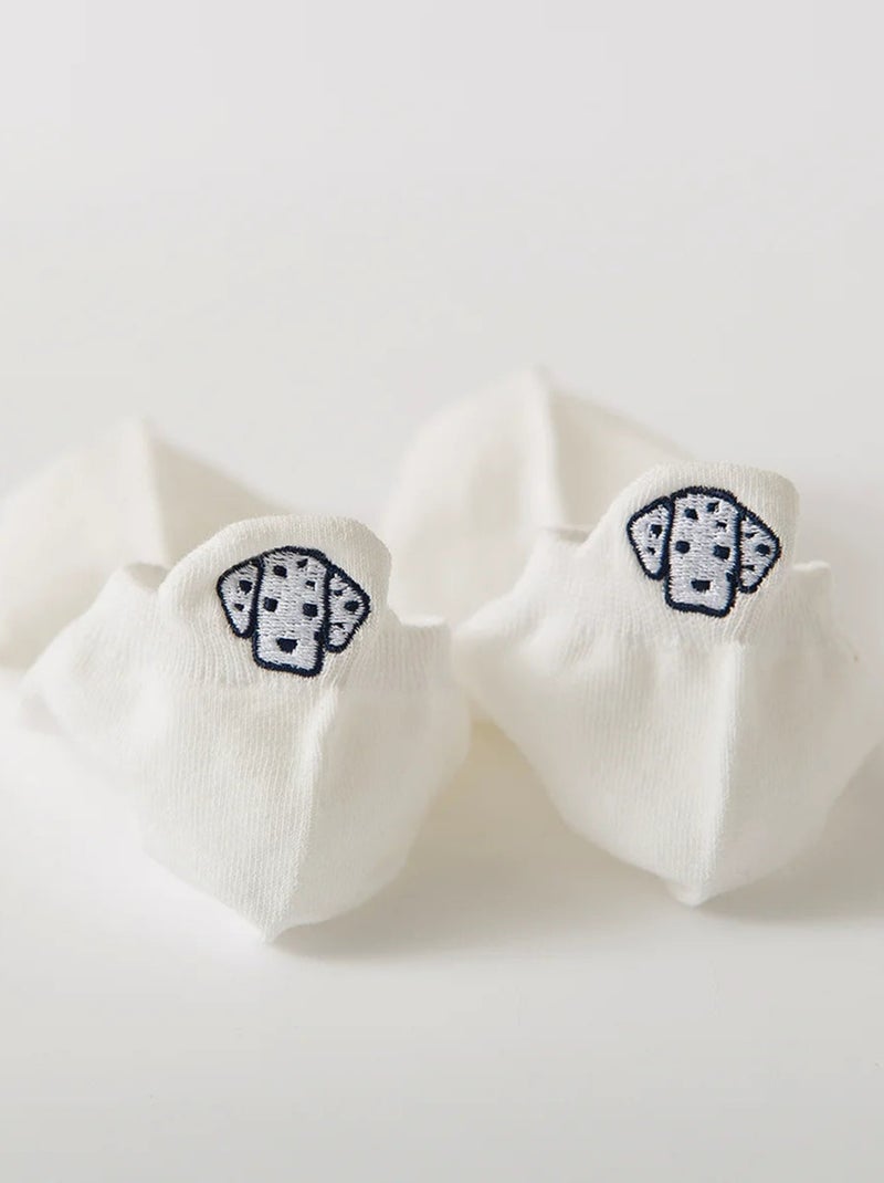 Chaussettes Languette Chien Blanc | Titeschaussettes Blanc Blanc Noir - Kiabi