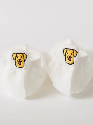 Chaussettes Languette Chien Blanc | Titeschaussettes