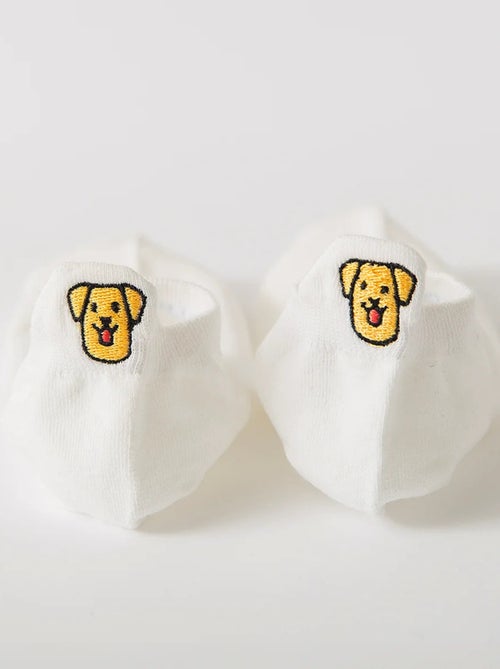 Chaussettes Languette Chien Blanc | Titeschaussettes - Kiabi