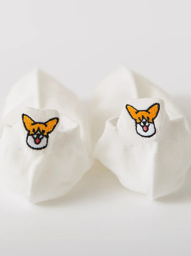 Chaussettes Languette Chien Blanc | Titeschaussettes Marron foncé - Kiabi