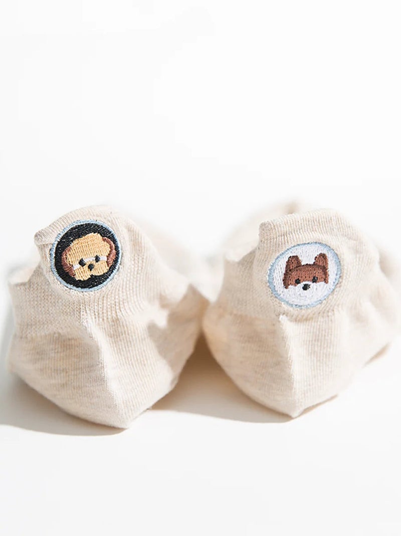 Chaussettes Languette Chien Dépareillé | Titeschaussettes Beige - Kiabi