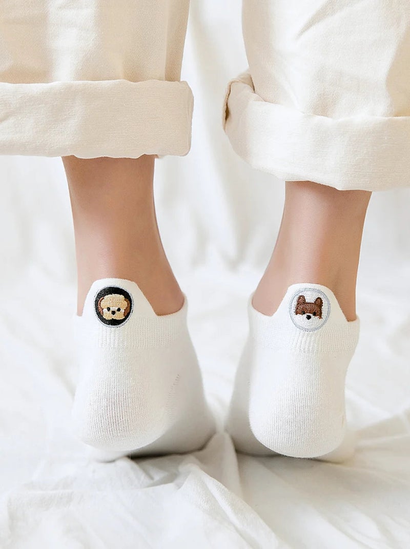 Chaussettes Languette Chien Dépareillé | Titeschaussettes Blanc - Kiabi