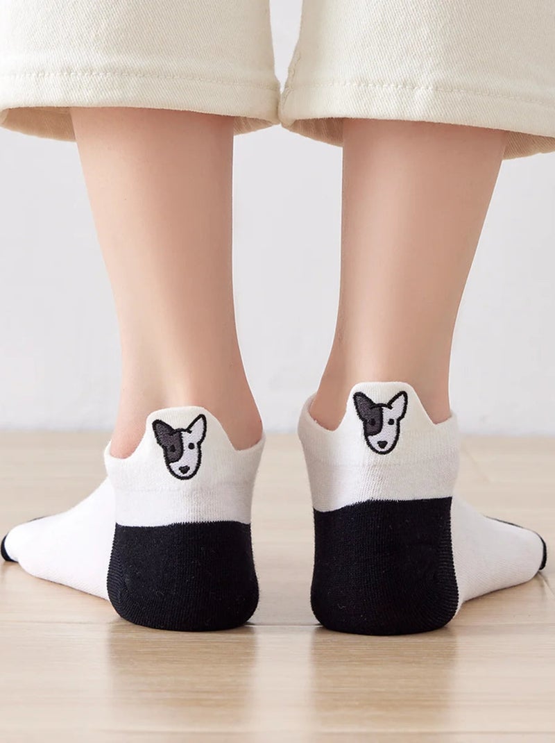 Chaussettes Languette Chien | Titeschaussettes Blanc Beige - Kiabi