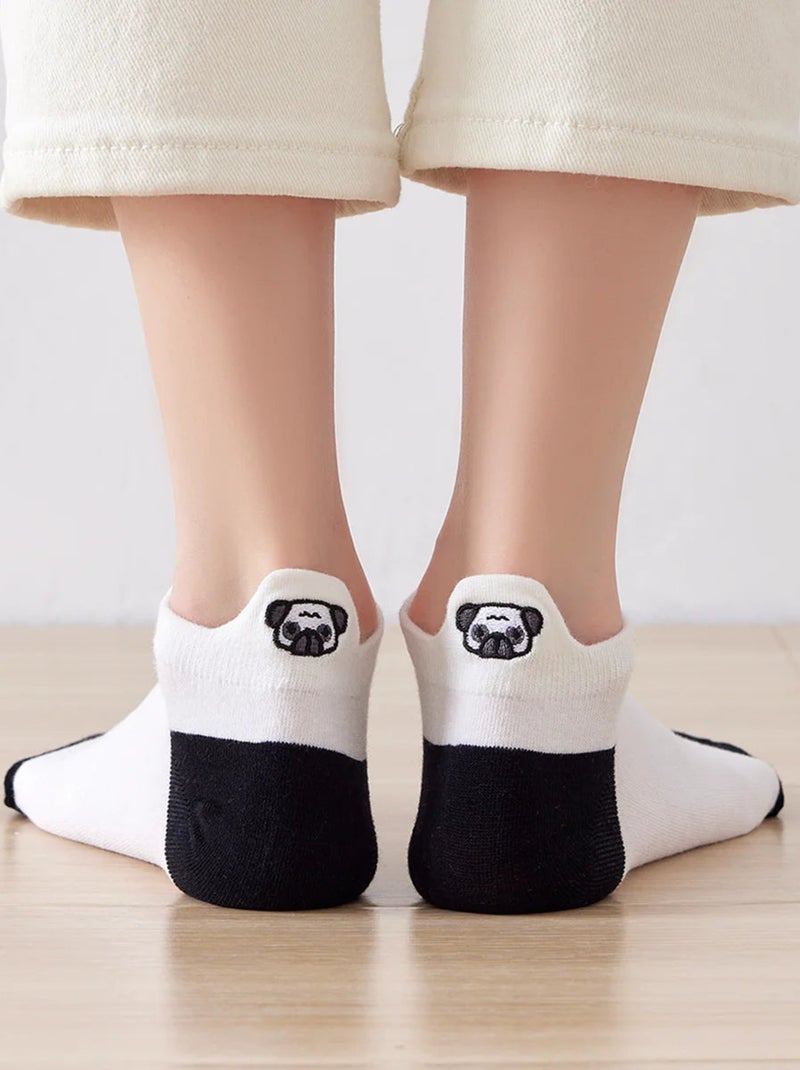 Chaussettes Languette Chien | Titeschaussettes Noir Blanc - Kiabi