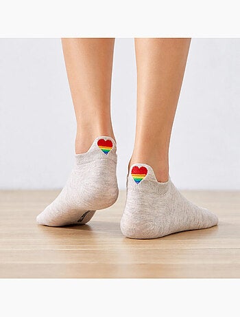 Chaussettes Languette Coeur Arc-en-Ciel