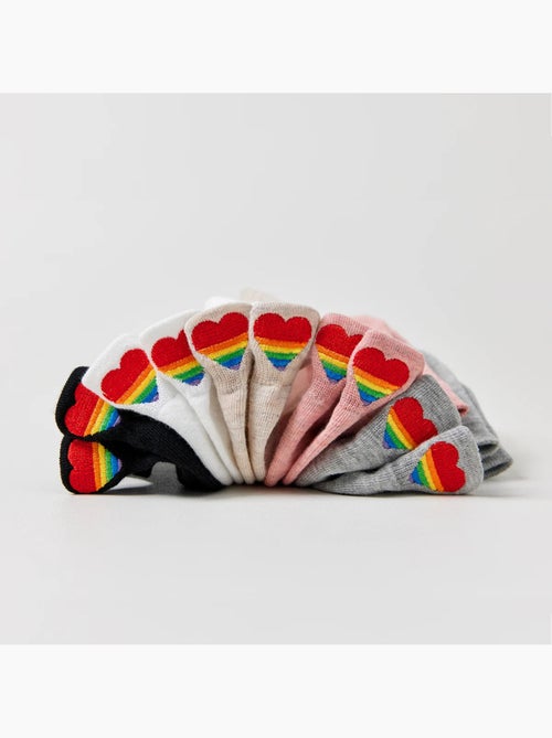 Chaussettes Languette Coeur Arc-en-Ciel - Kiabi