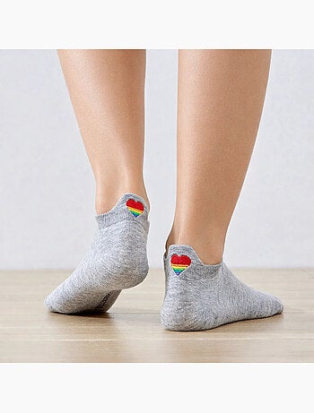 Chaussettes Languette Coeur Arc-en-Ciel