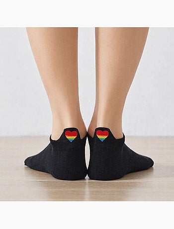 Chaussettes Languette Coeur Arc-en-Ciel
