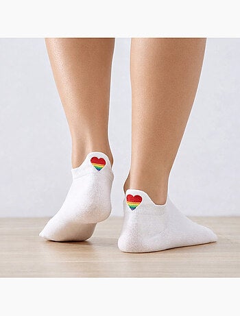 Chaussettes Languette Coeur Arc-en-Ciel