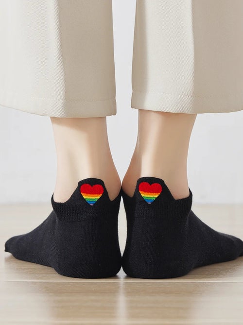 Chaussettes Languette Coeur Arc-en-Ciel | Titeschaussettes - Kiabi