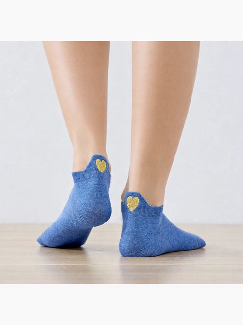 Chaussettes Languette Coeur Doré - Kiabi