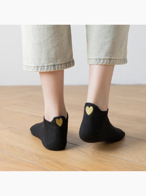Chaussettes Languette Coeur Doré - Kiabi