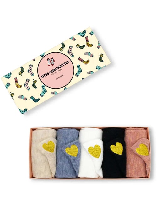 Chaussettes Languette Coeur Doré  (Lot x5) | Titeschaussettes - Kiabi