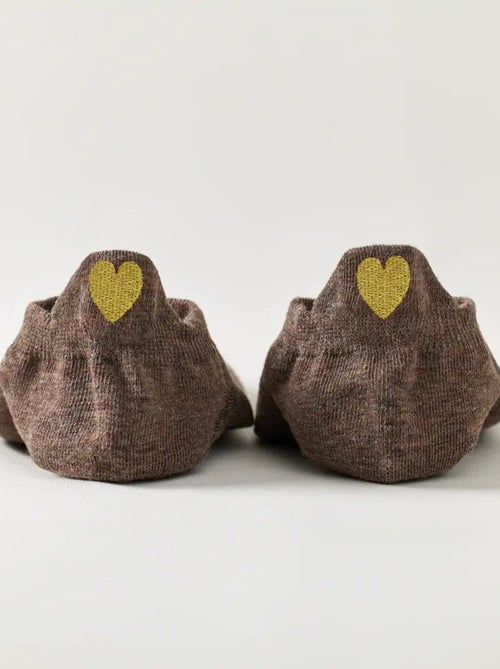 Chaussettes Languette Coeur Doré - Kiabi