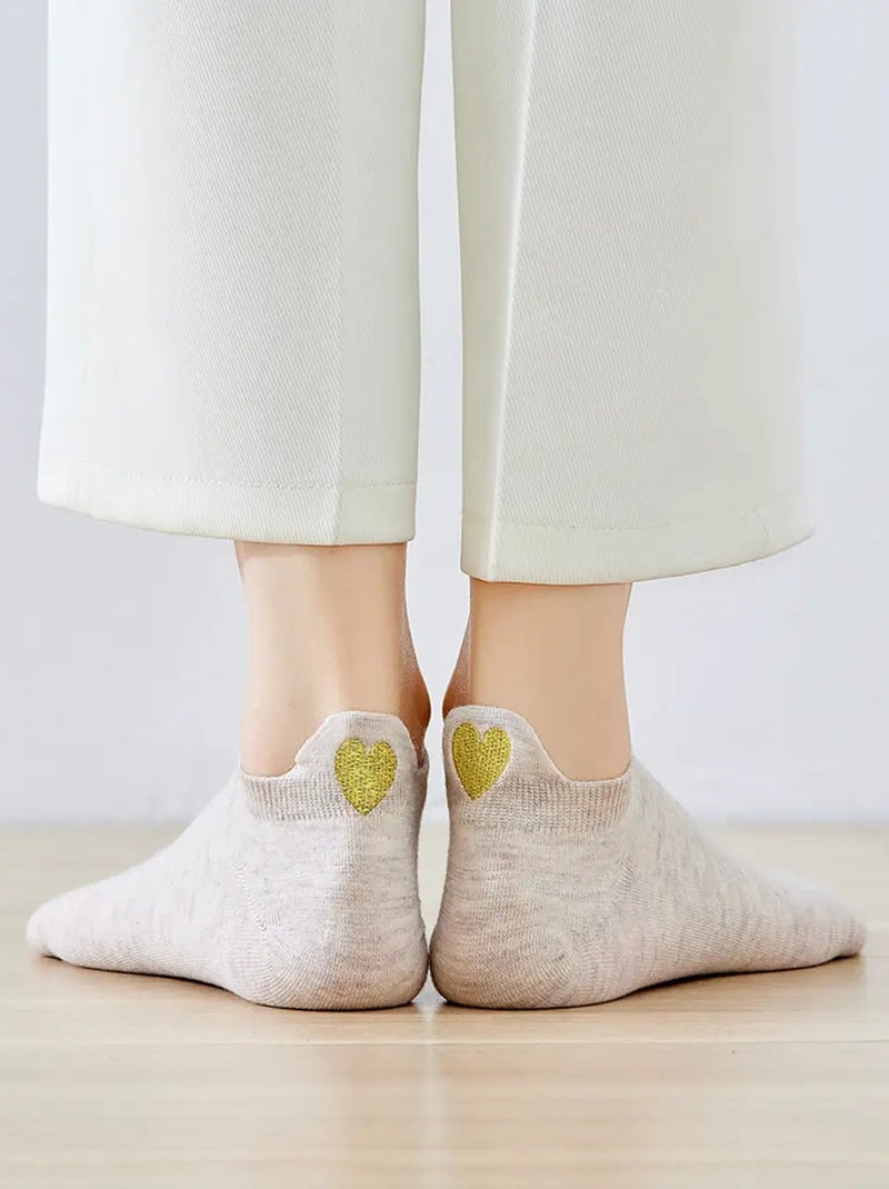 Chaussettes Languette Coeur Doré  | Titeschaussettes Beige - Kiabi