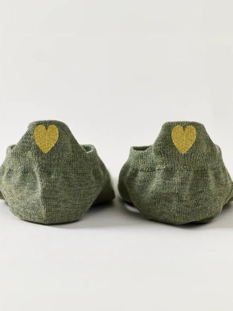 Chaussettes Languette Coeur Doré  | Titeschaussettes Vert - Kiabi