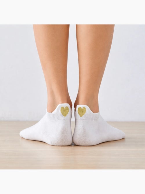 Chaussettes Languette Coeur Doré - Kiabi