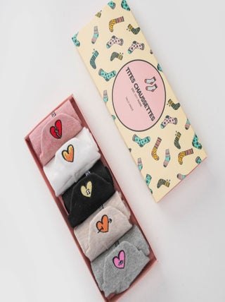 Chaussettes Languette Coeur Message (Lot x5) | Titeschaussettes