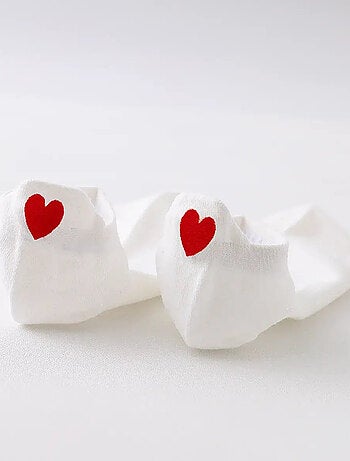 Chaussettes Languette Coeur Rouge