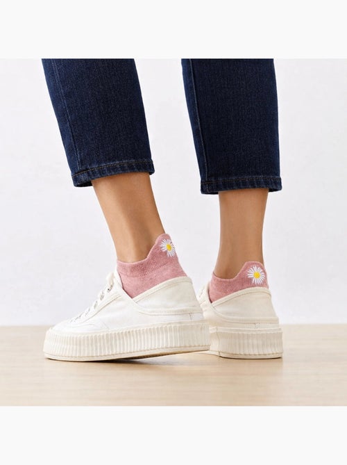 Chaussettes Languette Fleur - Kiabi