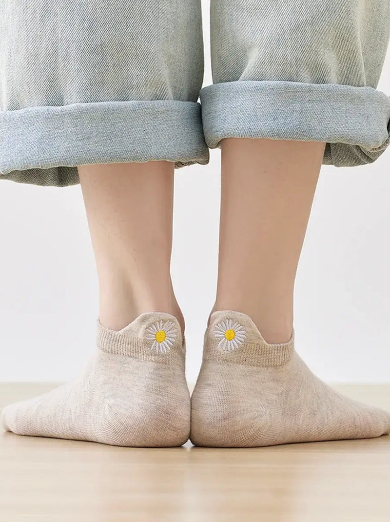 Chaussettes Languette Fleur  | Titeschaussettes Beige - Kiabi