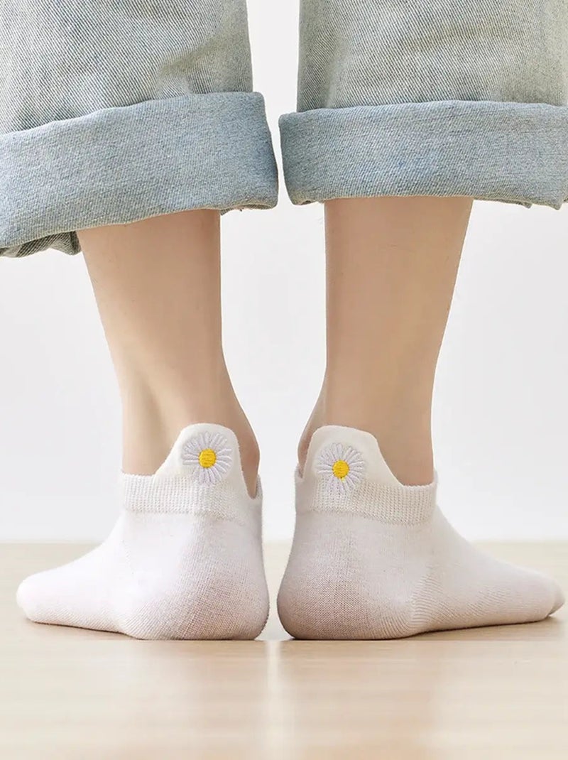 Chaussettes Languette Fleur  | Titeschaussettes Blanc - Kiabi