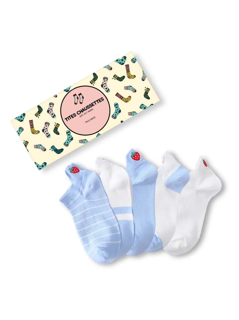 Chaussettes Languette Fraise (Lot x5) | Titeschaussettes Multicolore - Kiabi