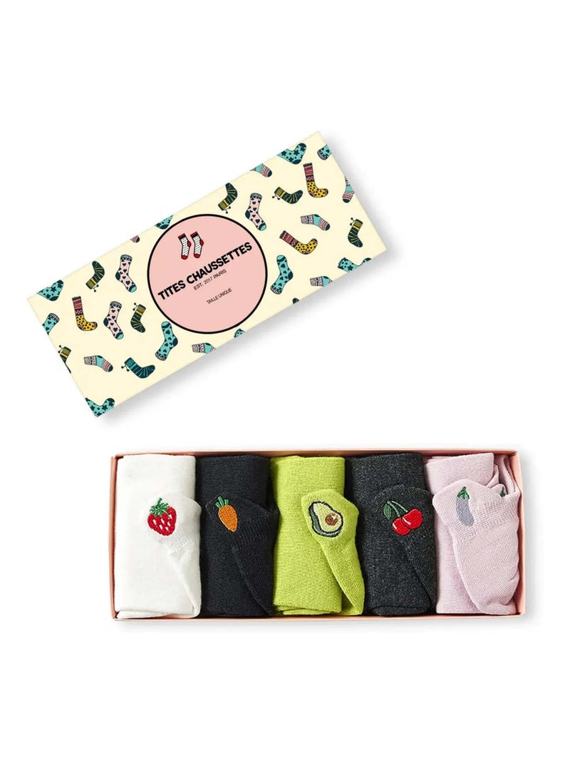 Chaussettes Languette fruits et légumes (Lot x5) | Titeschaussettes Multicolore - Kiabi
