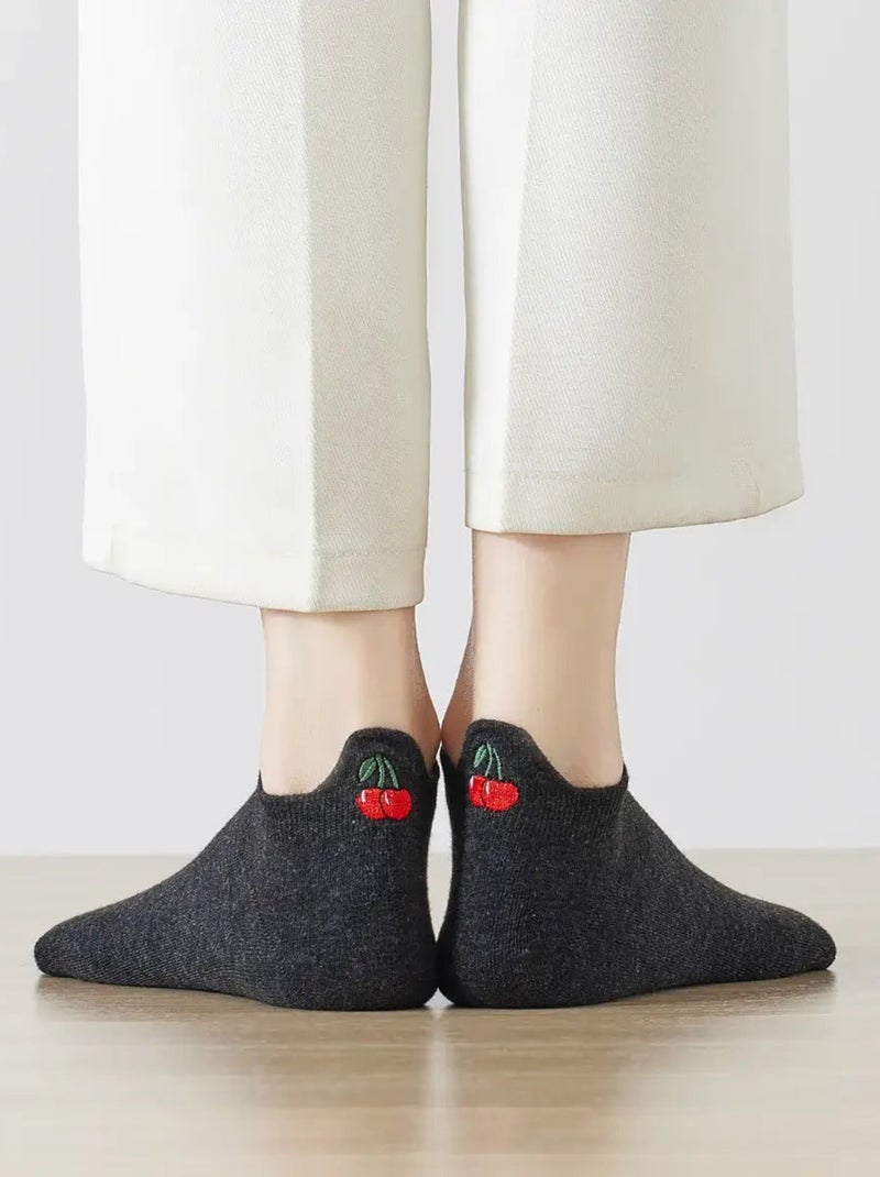 Chaussettes Languette fruits et légumes | Titeschaussettes Gris foncé - Kiabi