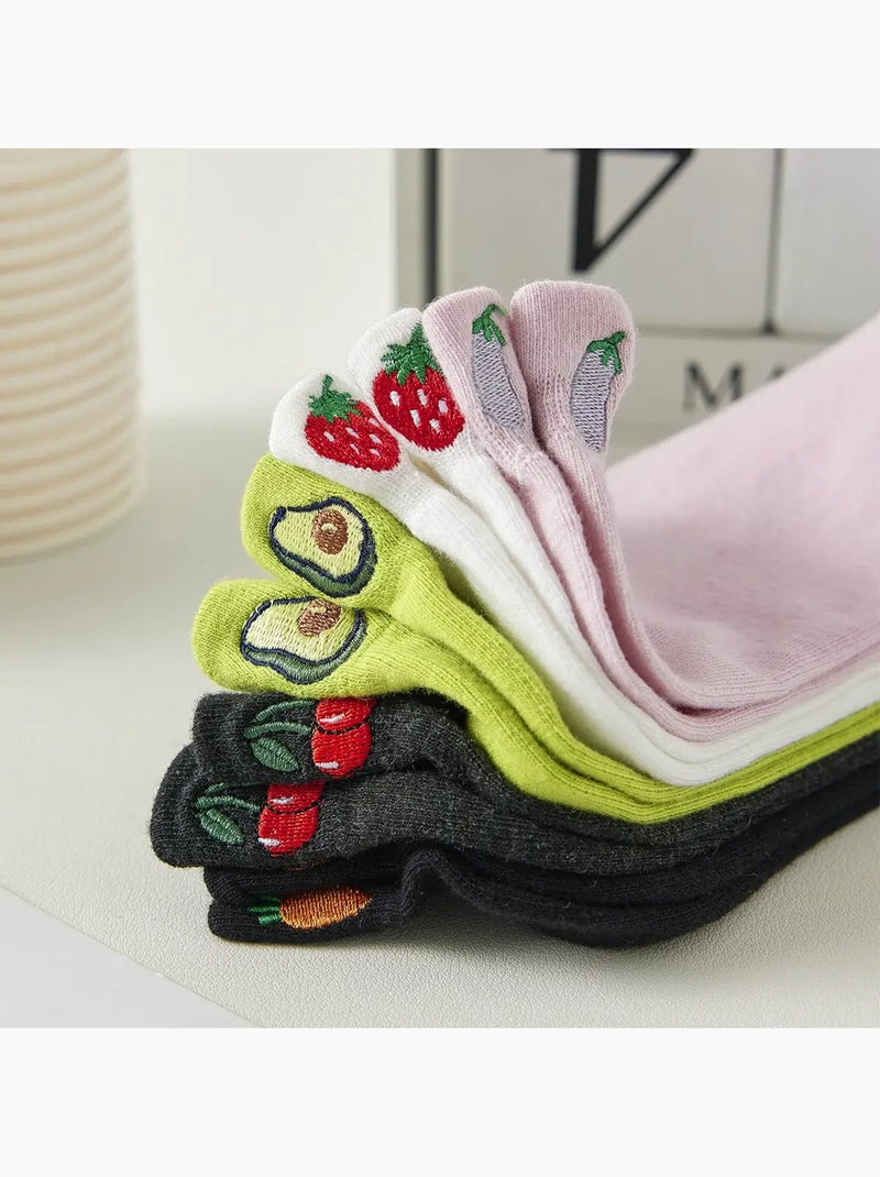 Chaussettes Languette Fruits & Légumes Gris foncé - Kiabi