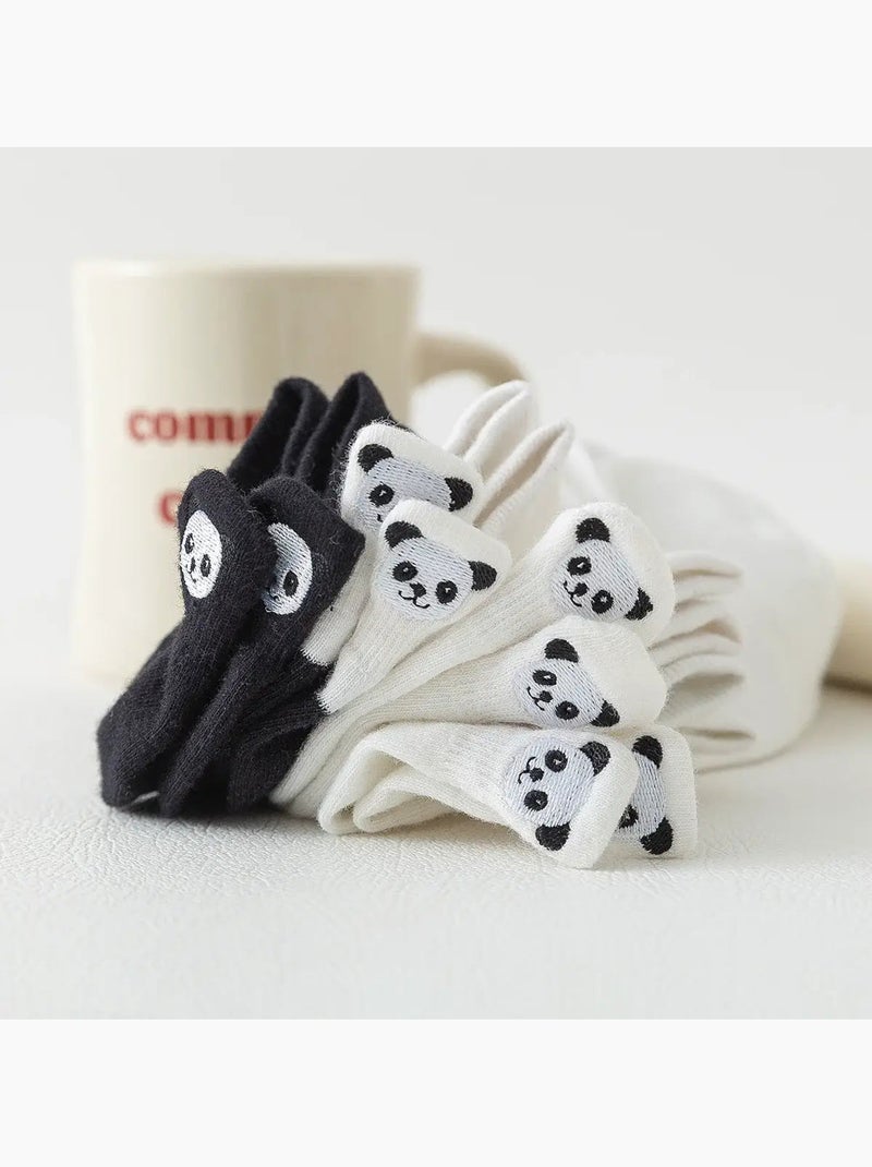 Chaussettes Languette Panda Blanc Noir - Kiabi