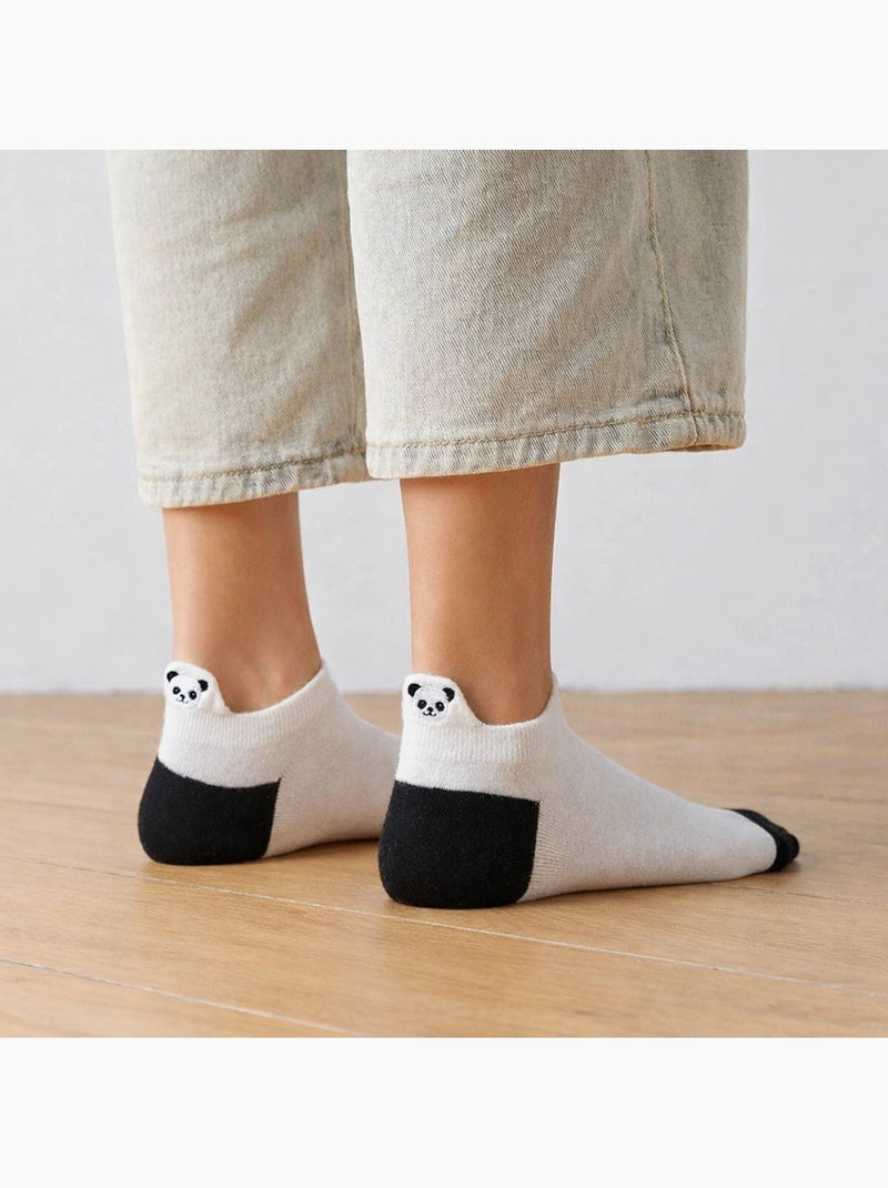 Chaussettes Languette Panda Noir - Kiabi