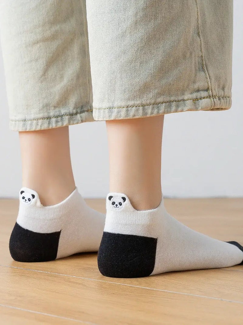 Chaussettes Languette Panda | Titeschaussettes Noir Blanc - Kiabi