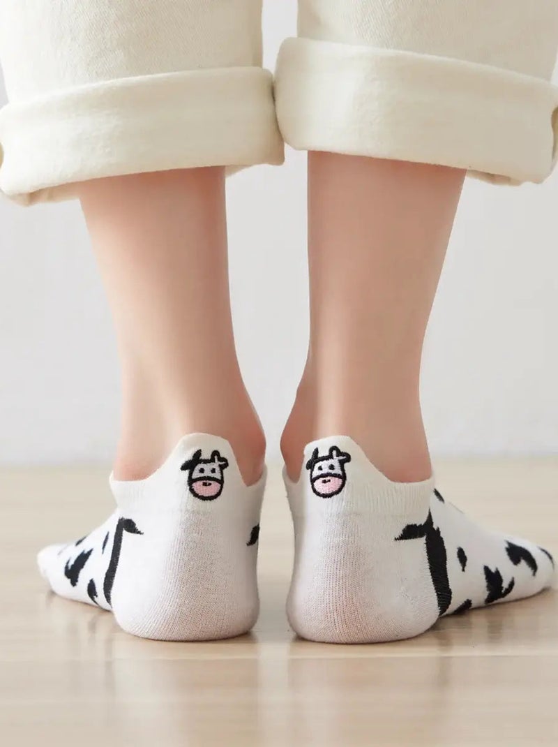 Chaussettes Languette Vache | Titeschaussettes Blanc Rose Noir - Kiabi
