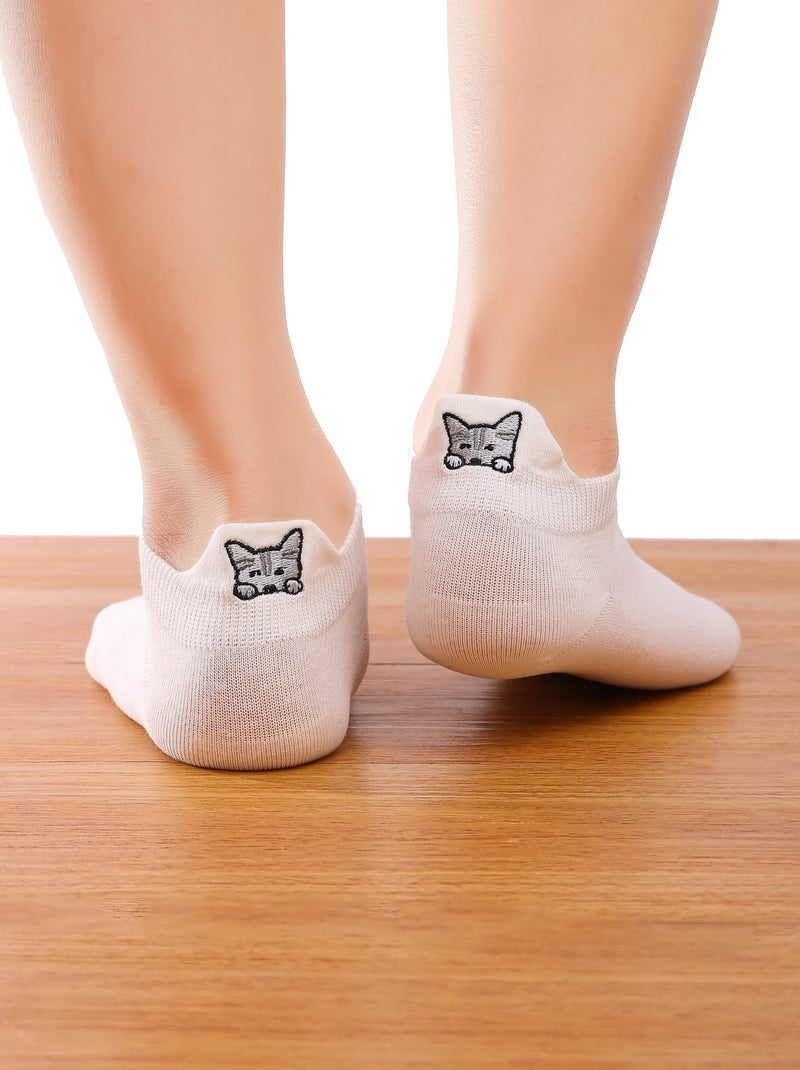 Chaussettes Languettes chien et chat | Titeschaussettes Blanc - Kiabi