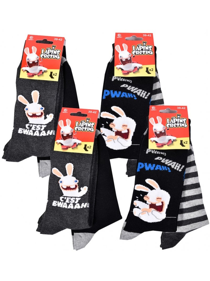 Chaussettes Lapins Crétins - Pack de 8 Multicolore - Kiabi