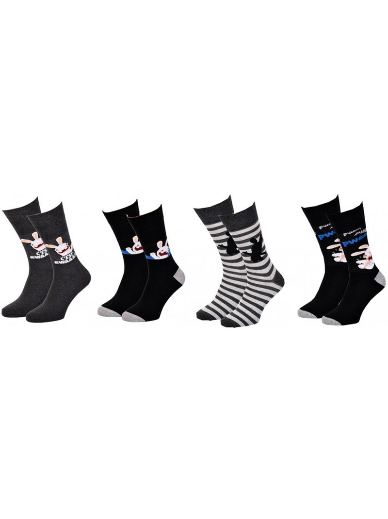 Chaussettes Lapins Crétins - Pack de 8 Multicolore - Kiabi