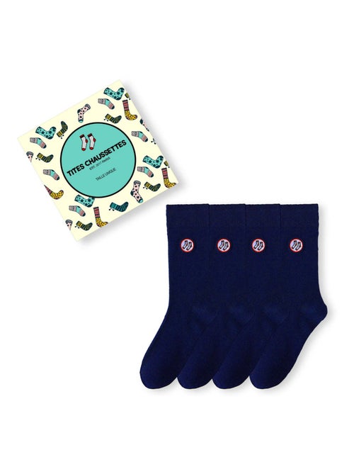Chaussettes longues bleu marine (Lot x4) | Titeschaussettes - Kiabi