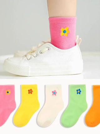 Chaussettes Longues Fleur Enfant (lot x5) | Titeschaussettes