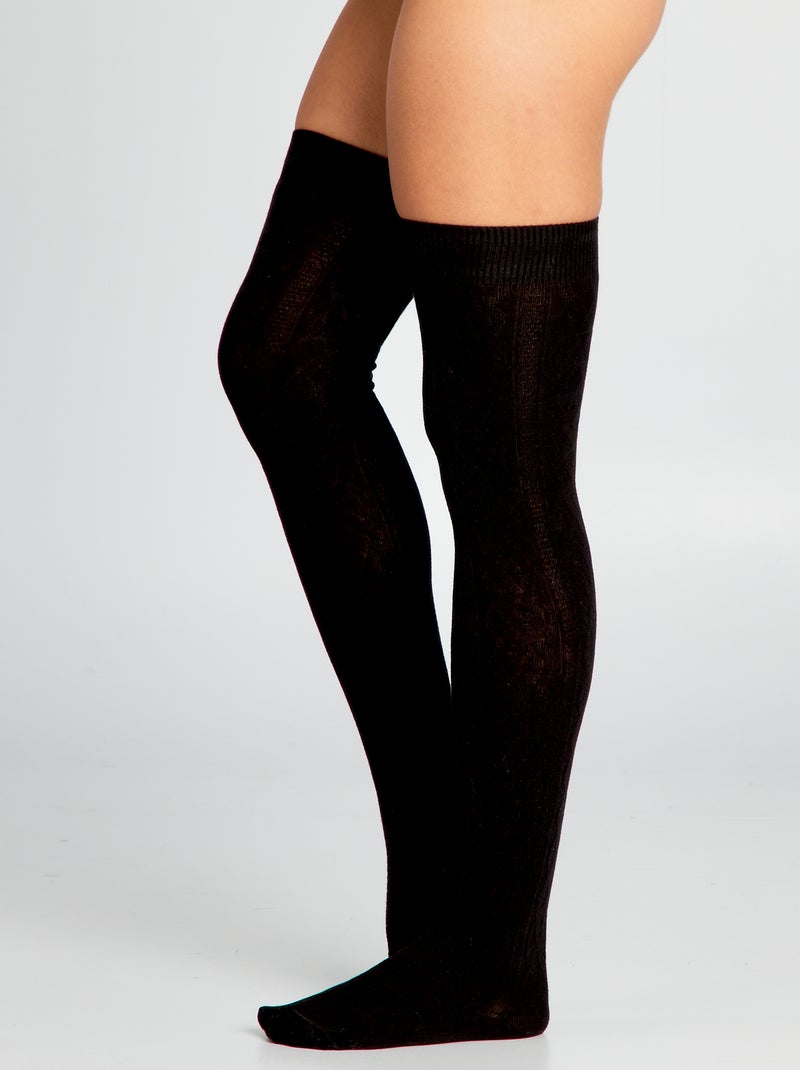 Chaussettes longues jambières Noir - Kiabi