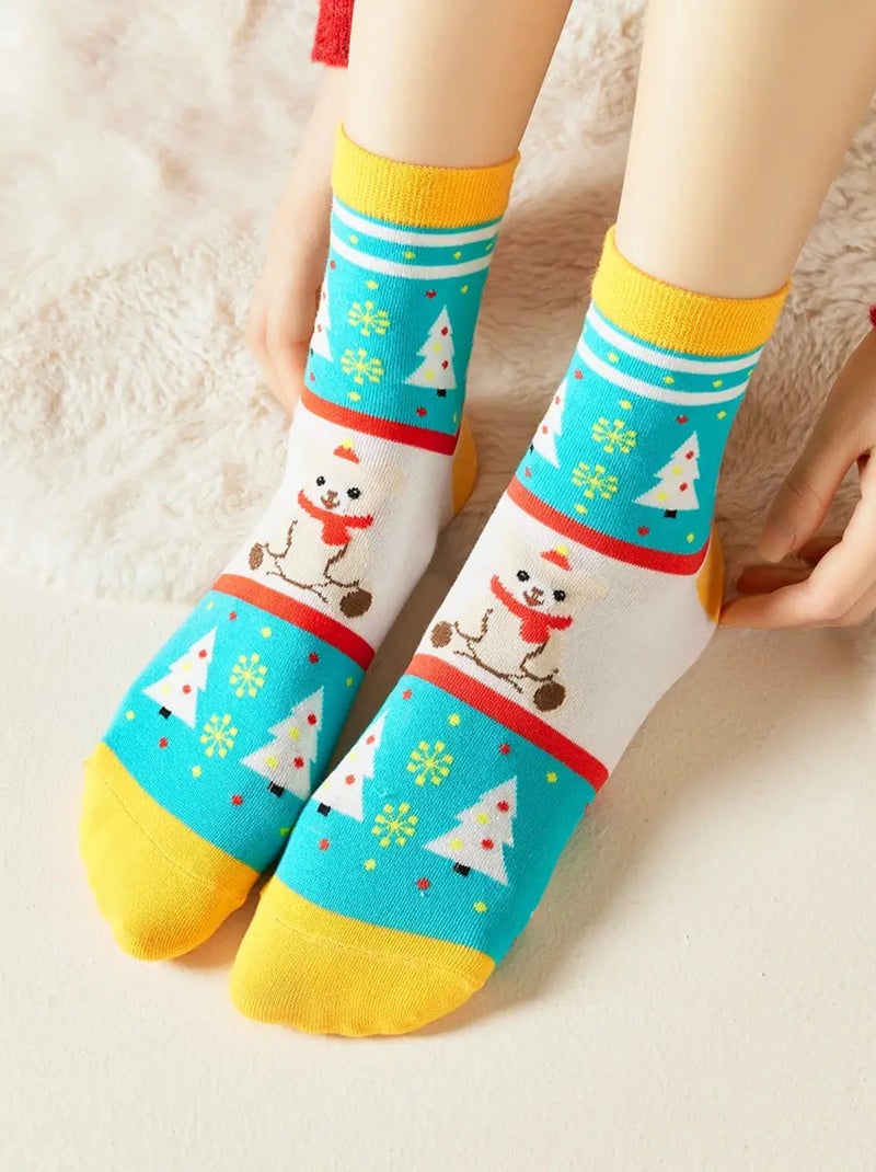 Chaussettes longues Noël Sapin |Titeschaussettes Bleu turquoise - Kiabi