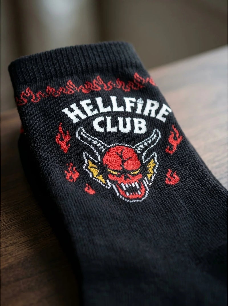 Chaussettes lot de 3 en coton doux stranger things netflix Noir - Kiabi