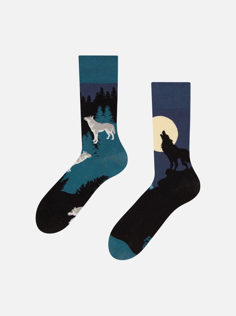 Chaussettes Loup à la Lune Noir - Kiabi