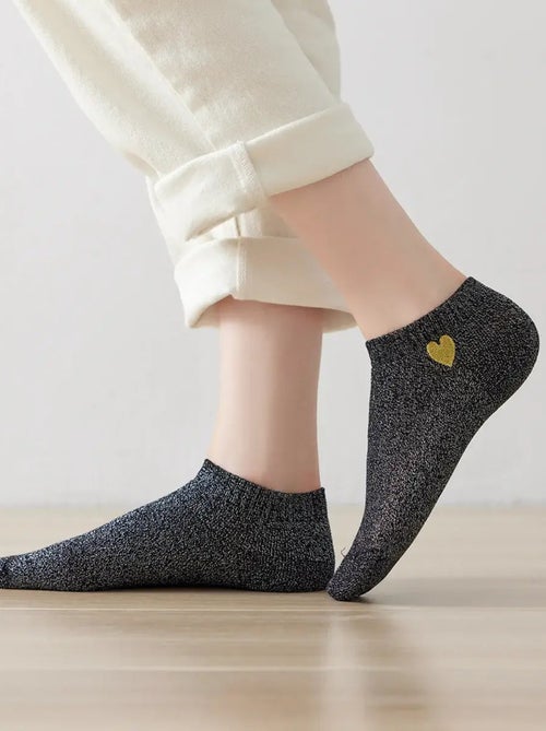 Chaussettes Lurex & Coeur Pailletées - Kiabi