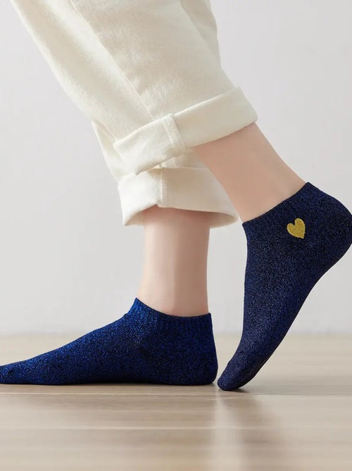 Chaussettes Lurex & Coeur Pailletées - Kiabi