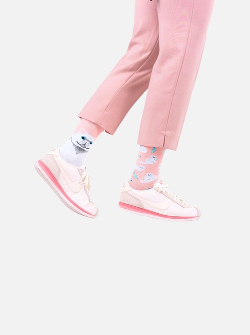 Chaussettes Many Mornings Chat Blanc - Kiabi