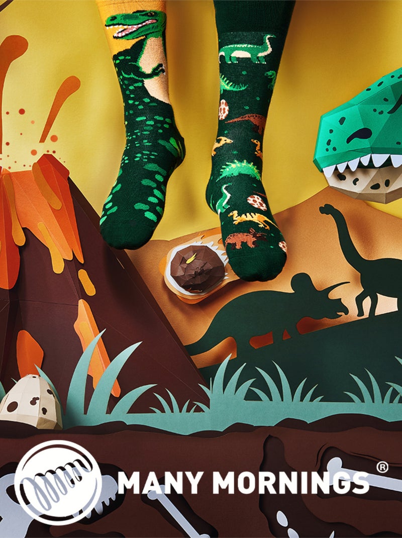 Chaussettes Many Mornings Les Dinosaures Vert foncé - Kiabi